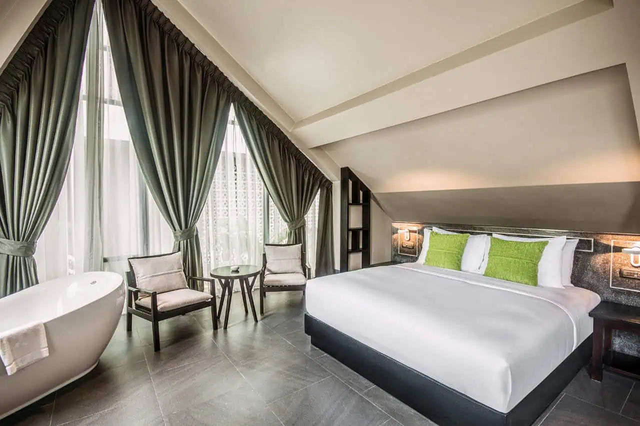 Anjali by Syphon Anjali Junior Rooftop Suite Bedroom with Bathtub